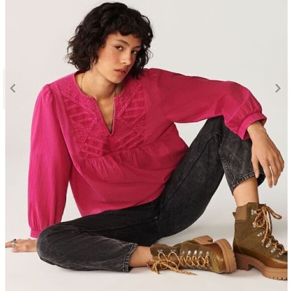 BA&SH ILO BLOUSE TOP IN - FUSHIA NEW size Medium - Picture 2 of 9
